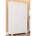 Ver imagem 2 de Guarda Roupa Infantil Zaki 4 Portas e 3 Gavetas Branco Fosco - Reller Móveis