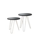 Ver imagem 3 de Mesa de Lateral Duo Lisboa Ferro Branco Tampo Preto