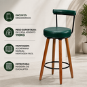 Ver imagem 5 de Kit 2 Banquetas Alta 60cm Giratória Viena c/ Encosto 4 Pés Ilha Gourmet Balcão Bancada Corio Verde