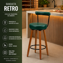 Ver imagem 2 de Kit 2 Banquetas Alta 60cm Giratória Viena c/ Encosto 4 Pés Ilha Gourmet Balcão Bancada Corio Verde