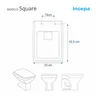 Assento Sanitário Poliester Square Coral para vaso Incepa - 5