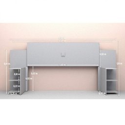 Cabeceira Casal Regulável com Prateleiras Acapulco - 2 Cabeceira Casal Regulável com Prateleiras Acapulco - 2