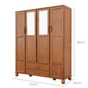 Ver imagem 3 de Guarda-Roupa 4 Portas Estrutura em Madeira Clean - Cedro