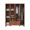 Ver imagem 4 de Guarda-Roupa 4 Portas Estrutura em Madeira Clean - Cedro