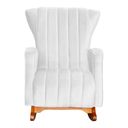Ver imagem 3 de Kit Poltrona Amamentação Balanço + Puff Suede Branco - Vallisa Decor
