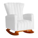 Ver imagem 2 de Kit Poltrona Amamentação Balanço + Puff Suede Branco - Vallisa Decor