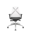 Ver imagem 1 de Cadeira Office Bix Tela Branca Assento Aero Preto Autocompensador Base Alumínio 95cm - 63999