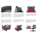Ver imagem 5 de Cadeira Office Bix Tela Branca Assento Aero Preto Autocompensador Base Alumínio 95cm - 63999