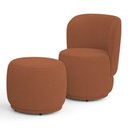 Ver imagem 1 de Poltrona Decorativa com Puff Orgânico Molly Bouclê Terracota - Desk Design