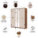 Ver imagem 3 de Guarda Roupa Casal 203cm com Espelho Noronha Imbuia/fendi - Vila Rica