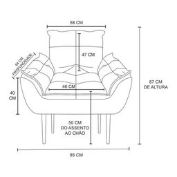 Cadeira Poltrona de Amamentação Quarto Bebê – Jl Decor Cor:azul Marinho - 4
