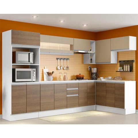 Cozinha Completa Modulada de Canto Smart 100% MDF Madesa
