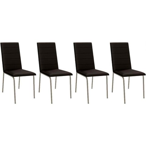Cadeira de Cozinha Amsterdã C091 Kit 4 Un Niquel/preto 110 - Kappesberg