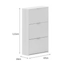 Ver imagem 3 de Sapateira Armário Organizador Basculante 18 Pares 3 Portas:branco