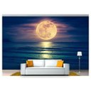 Ver imagem 1 de Papel de Parede Praia Mar Lua Cheia Céu 3d Npr186