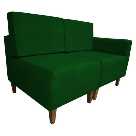 Poltrona Decorativa Alicia Lado Esquerdo Suede Verde Pés Madeira Mz Decor