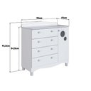 Ver imagem 3 de Cômoda para Quarto Infantil 93cm com Porta e 4 Gavetas Cor:branco
