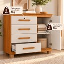 Ver imagem 6 de Cômoda Monique Grande 4 Gavetas 1 Porta com Prateleira 100% MDF Yescasa