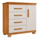 Ver imagem 2 de Cômoda Monique Grande 4 Gavetas 1 Porta com Prateleira 100% MDF Yescasa