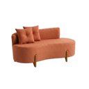 Ver mais imagens de Kit Decorativo Sofá Curvo Orgânico + 01 Puff e Poltrona Luna Boucle Terracota - Montanaris Decor