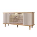 Ver imagem 1 de Buffet 4 Portas com Led Janice Nature/off White Cimol Móveis