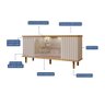 Buffet 4 Portas com Led Janice Nature/off White Cimol Móveis - 4
