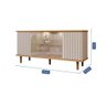 Buffet 4 Portas com Led Janice Nature/off White Cimol Móveis - 3