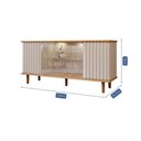 Ver imagem 3 de Buffet 4 Portas com Led Janice Nature/off White Cimol Móveis