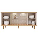 Ver imagem 5 de Buffet 4 Portas com Led Janice Nature/off White Cimol Móveis