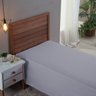 Roupa Cama Solteiro 300 Fios Lençol Virol sem Elástico de Algodão:cinza - 1