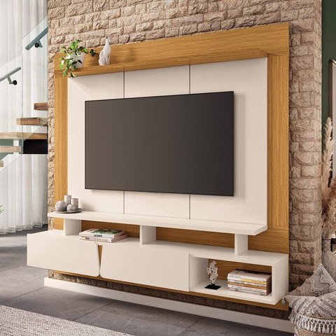 Painel para TV até 60 Polegadas 152cm x 160cm com 2 Portas Basculantes Aquiles Espresso Móveis