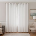 Ver imagem 1 de Cortina no Linho Flame com Forro Oxford Off (ilhós Cromado) Central