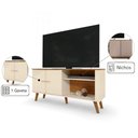 Ver imagem 2 de Rack 2 Portas com Fundo Amadeirado para Sala