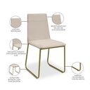Ver imagem 4 de Kit 10 Cadeiras de Jantar Cozinha Industrial Lexa Veludo Élpis Móveis Bege Dourada