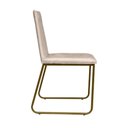 Ver imagem 6 de Kit 10 Cadeiras de Jantar Cozinha Industrial Lexa Veludo Élpis Móveis Bege Dourada