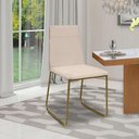 Ver imagem 2 de Kit 10 Cadeiras de Jantar Cozinha Industrial Lexa Veludo Élpis Móveis Bege Dourada