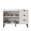 Ver imagem 5 de Balcão para Pia Modelo Americano Provençal 2 Portas 3 Gavetas Frentes em MDF sem Tampo Branco