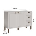 Ver imagem 3 de Balcão para Pia Modelo Americano Provençal 2 Portas 3 Gavetas Frentes em MDF sem Tampo Branco
