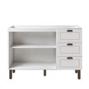 Ver imagem 2 de Balcão para Pia Modelo Americano Provençal 2 Portas 3 Gavetas Frentes em MDF sem Tampo Branco