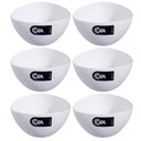Ver imagem 1 de Kit 6 Cremeiras 250ml Branca Cumbuca Tigela Plástica Petiscos Potes Triangulares Coza