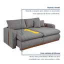 Ver imagem 4 de Sofá Cama Retrátil e Reclinável 2 Lugares Pés Madeira Maciça 230cm França Yescasa