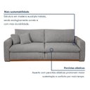 Ver imagem 5 de Sofá Cama Retrátil e Reclinável 2 Lugares Pés Madeira Maciça 230cm França Yescasa