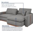 Ver imagem 6 de Sofá Cama Retrátil e Reclinável 3 Lugares Linho Cinza França 230cm Yescasa