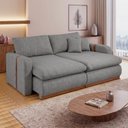 Ver imagem 1 de Sofá Cama Retrátil e Reclinável 2 Lugares Pés Madeira Maciça 230cm França Yescasa