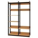 Ver imagem 3 de Guarda Roupas Closet 6 Prateleiras e 1 Cabideiro Cb0094 Linha Industrial Genialflex Freijo Fosco/pre