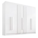 Ver imagem 1 de Guarda Roupa Casal 6 Portas 7 Gavetas - Athos Ripado-branco - Móveis D'doro