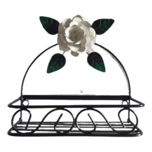 Porta Shampoo Rústico em Ferro:branco