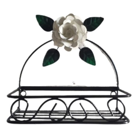 Porta Shampoo Rústico em Ferro:branco