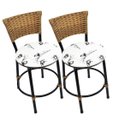 Ver imagem 2 de Kit 2 Banquetas Baixa Cozinha Encosto Juncado
