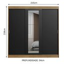 Ver imagem 3 de Guarda-roupa Casal Madesa Kansas 3 Portas de Correr com Espelho 3 Gavetas